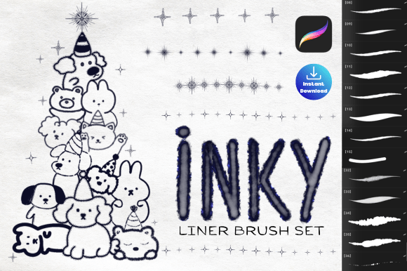Download Procreate Ink Liner Brush Pack - Ink Collection
