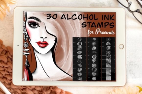 Download 30 Alcohol Ink Stamps for Procreate - Premium Bundle