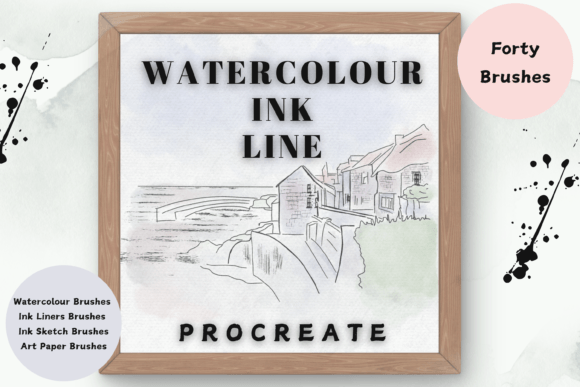 Download Watercolour Ink Line Procreate Brushes - Ink Collection