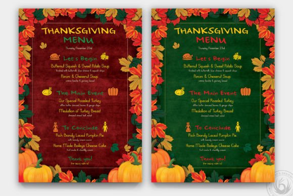 Download Thanksgiving Menu Template V1 - Premium Bundle